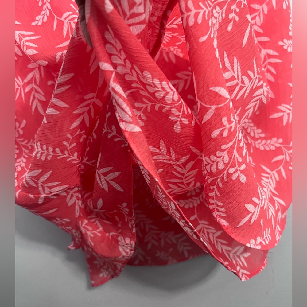 Cristina B Pink Leaf Print Blouse - Picture 6 of 7